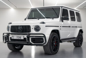 Rent White Mercedes Benz G Class G 63 AM in Dubai