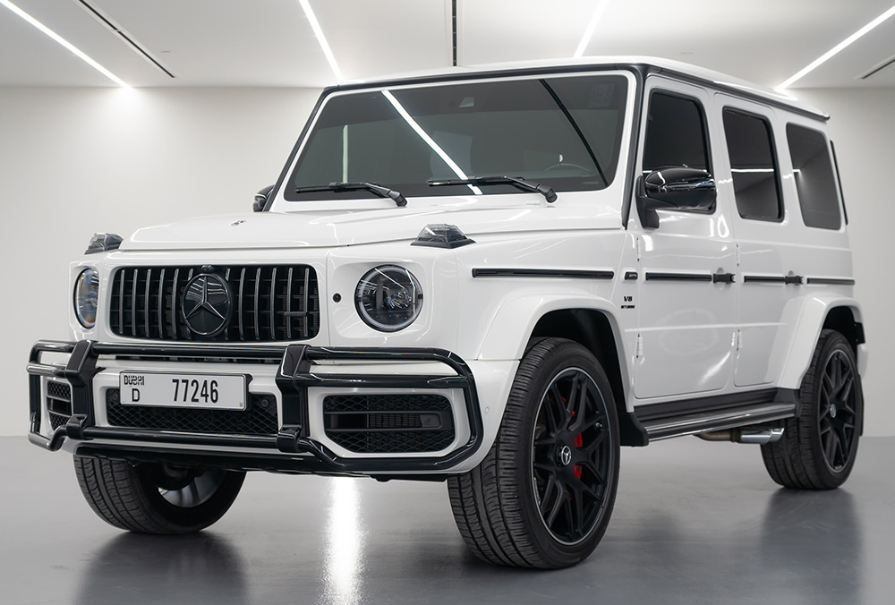 Rent White Mercedes Benz G Class G 63 AM in Dubai