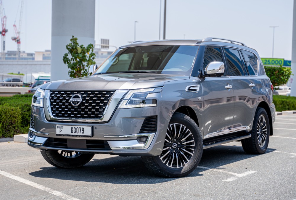 Dynamic front view of Nissan Patrol LE Platinum