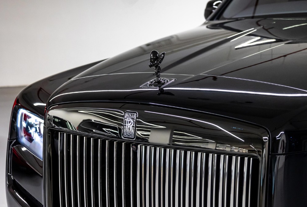Close up view of Rolls-Royce badge