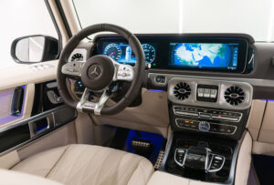 Grey Mercedes Benz G Class G 63 AMG interior view