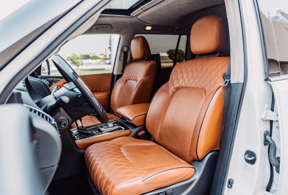 Nissan Patrol LE Platinum front seat interior