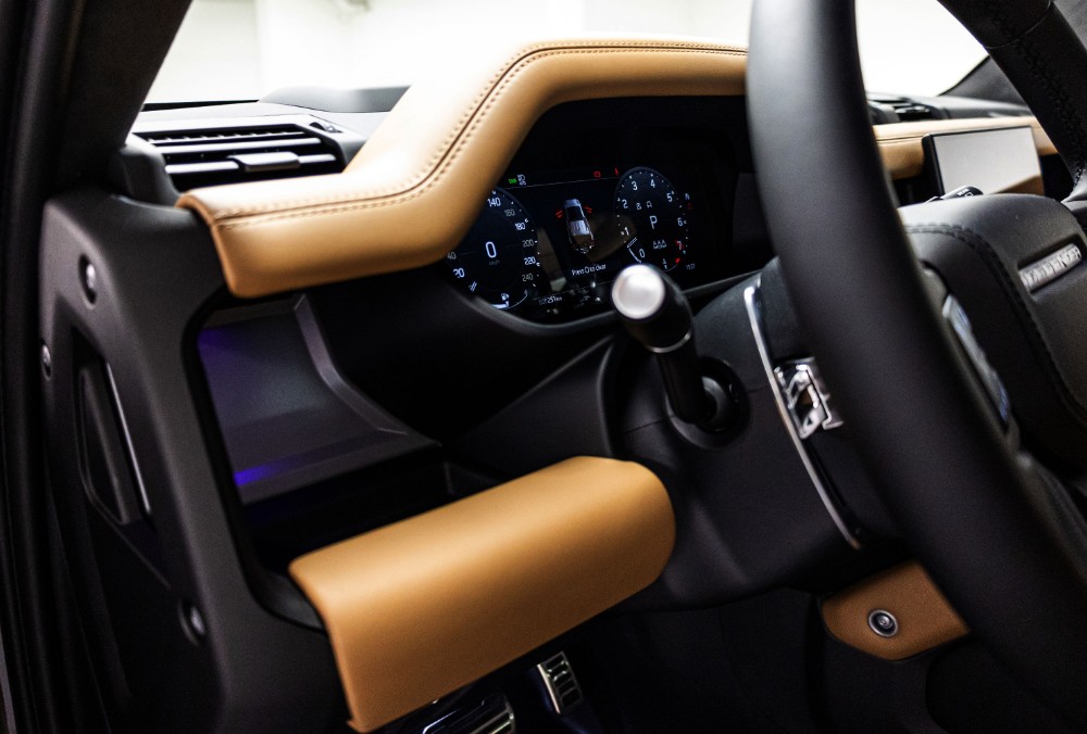 Dashboard view of Land Rover Defender 110