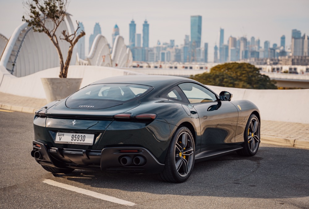 Ferrari Roma rear angle view