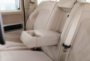 Grey Mercedes Benz G Class G 63 AMG rear seat view