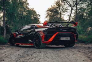 Lamborghini Huracan STO exterior rear angle view