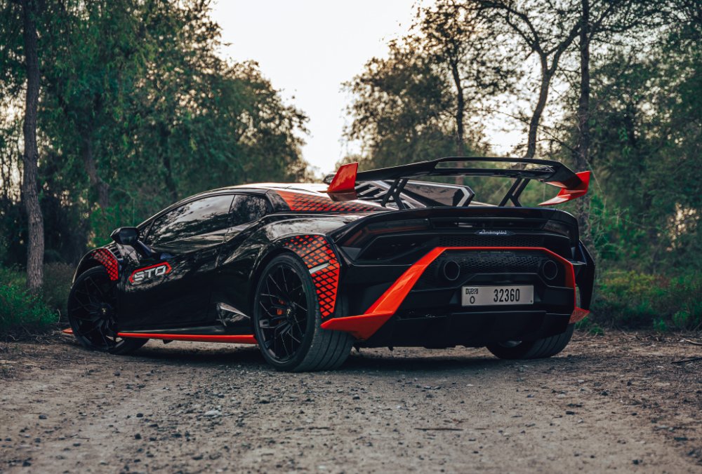 Lamborghini Huracan STO exterior rear angle view