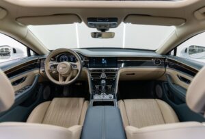 Bentley Flying Spur Light Grey interior wide view