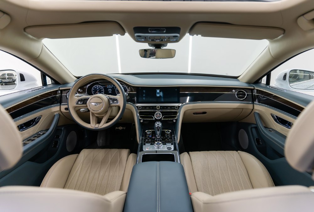 Bentley Flying Spur Light Grey interior wide view