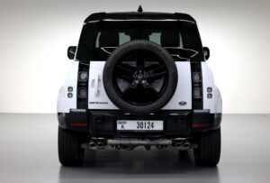 Rear view of Land Rover Defender 90