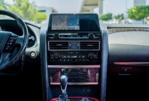 Grey Nissan Patrol LE infotainment system