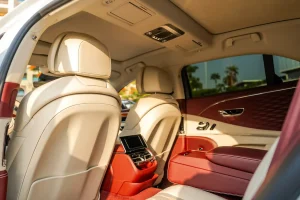 Bentley-flying-spur-white-Rear-Seat-view