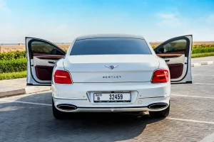 Bentley-flying-spur-white-Rear-view-door-open