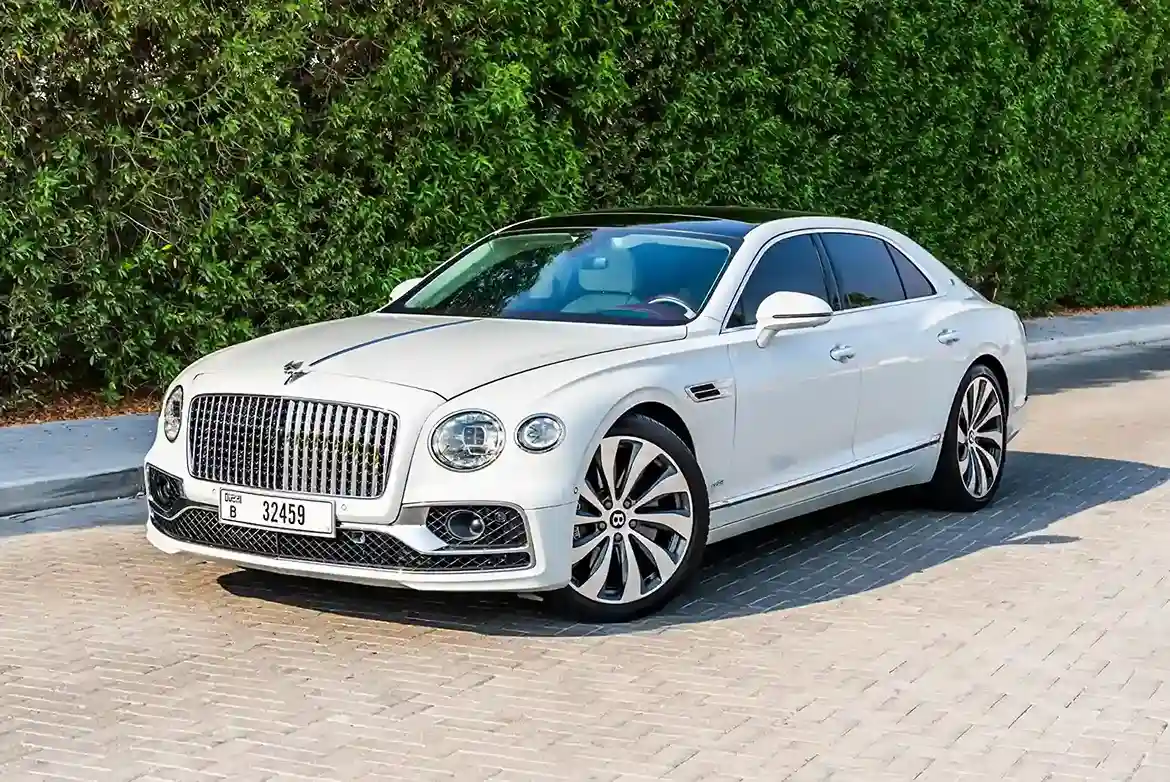 Bentley-flying-spur-white-front-angle