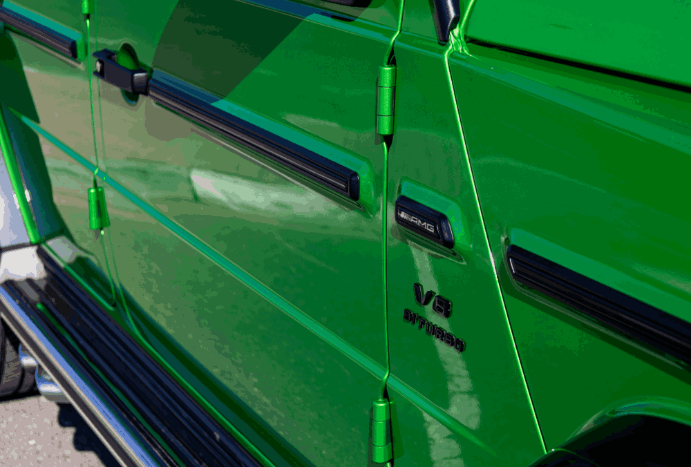 Mercedes G63 badge closeup