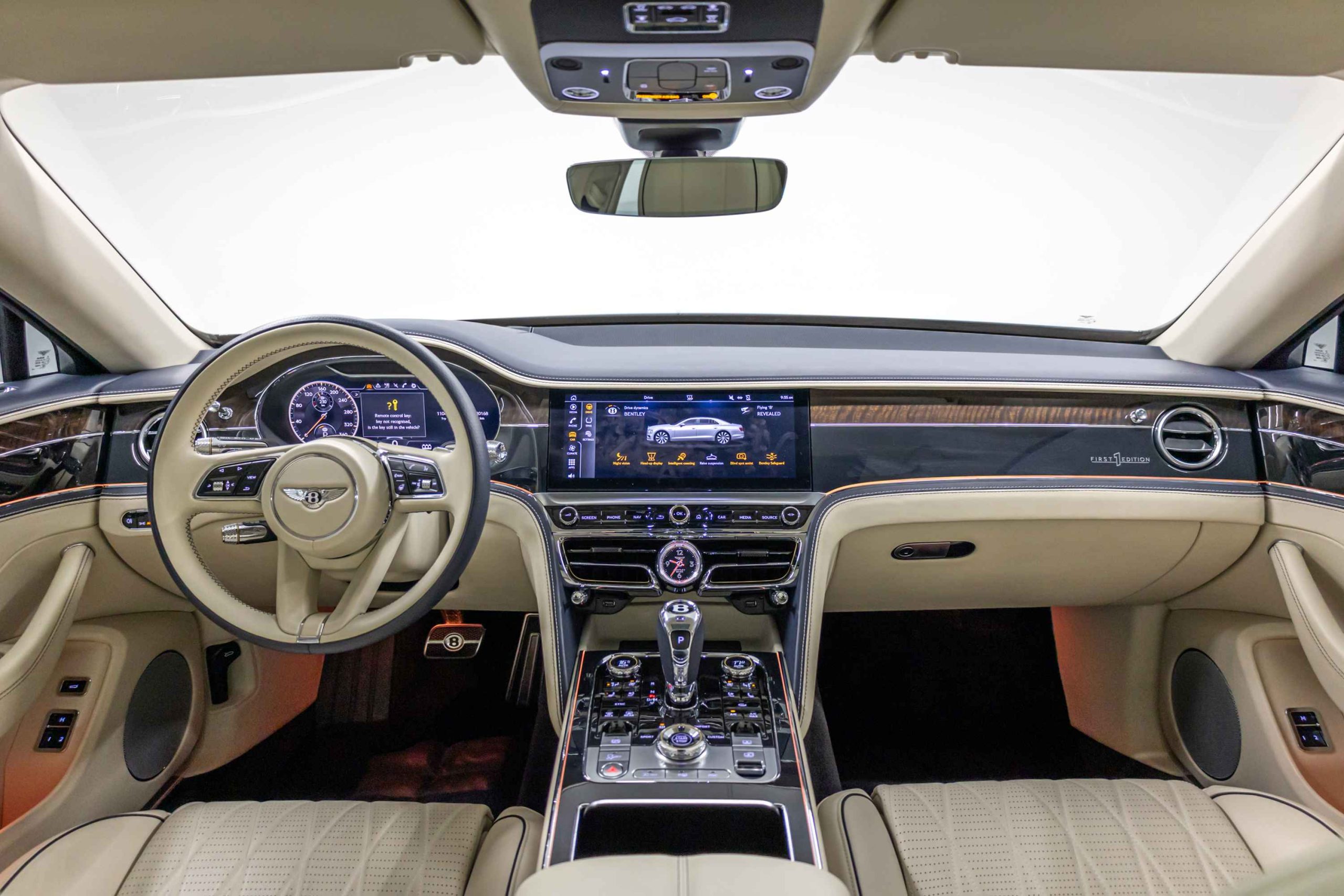 2021 Bentley Flying Spur dashboard and steering wheel