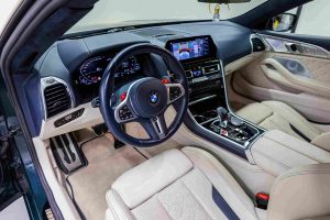 BMW M8 Competition Gran Coupe front cabin interior