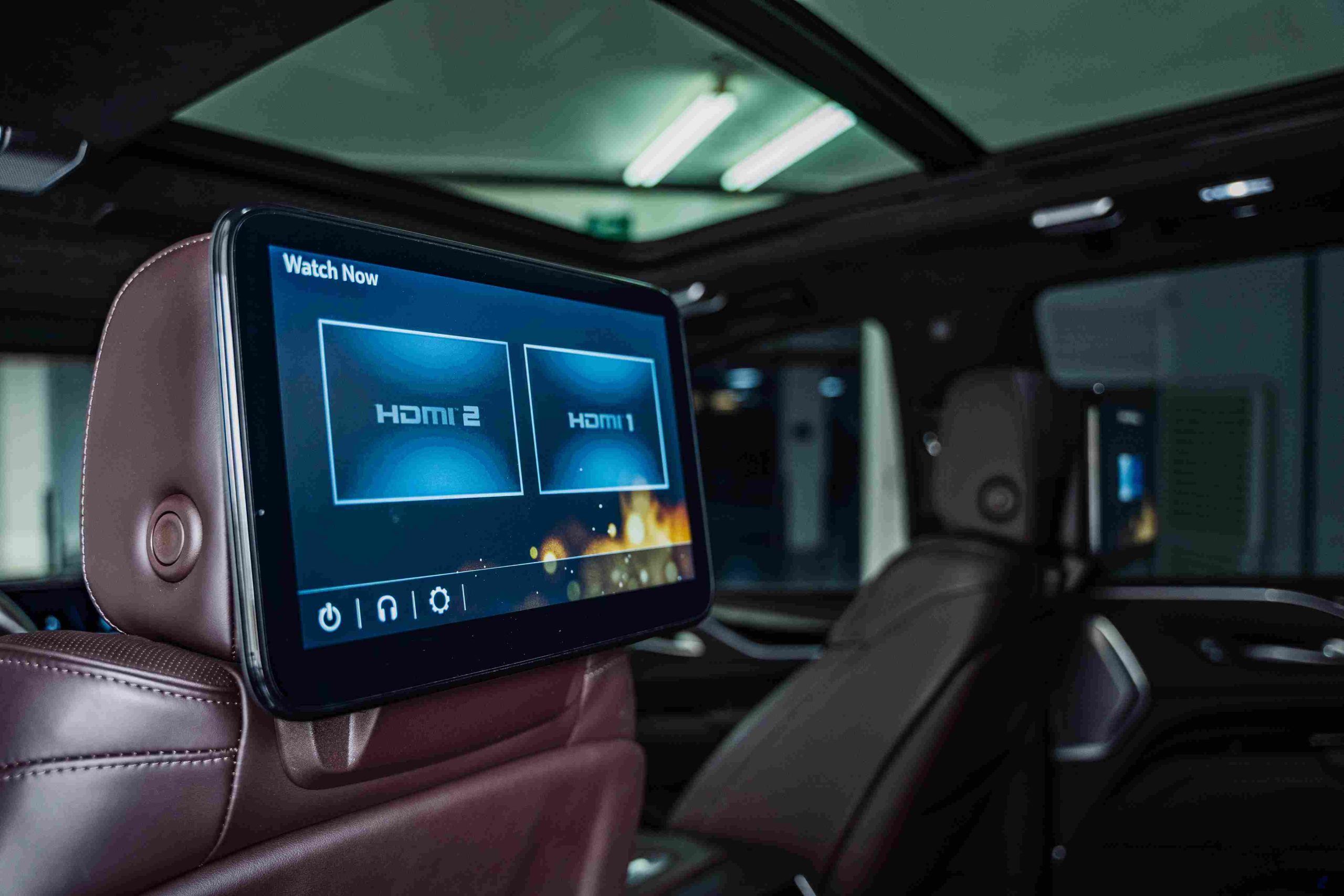 Cadillac Escalade Sport Platinum rear entertainment system