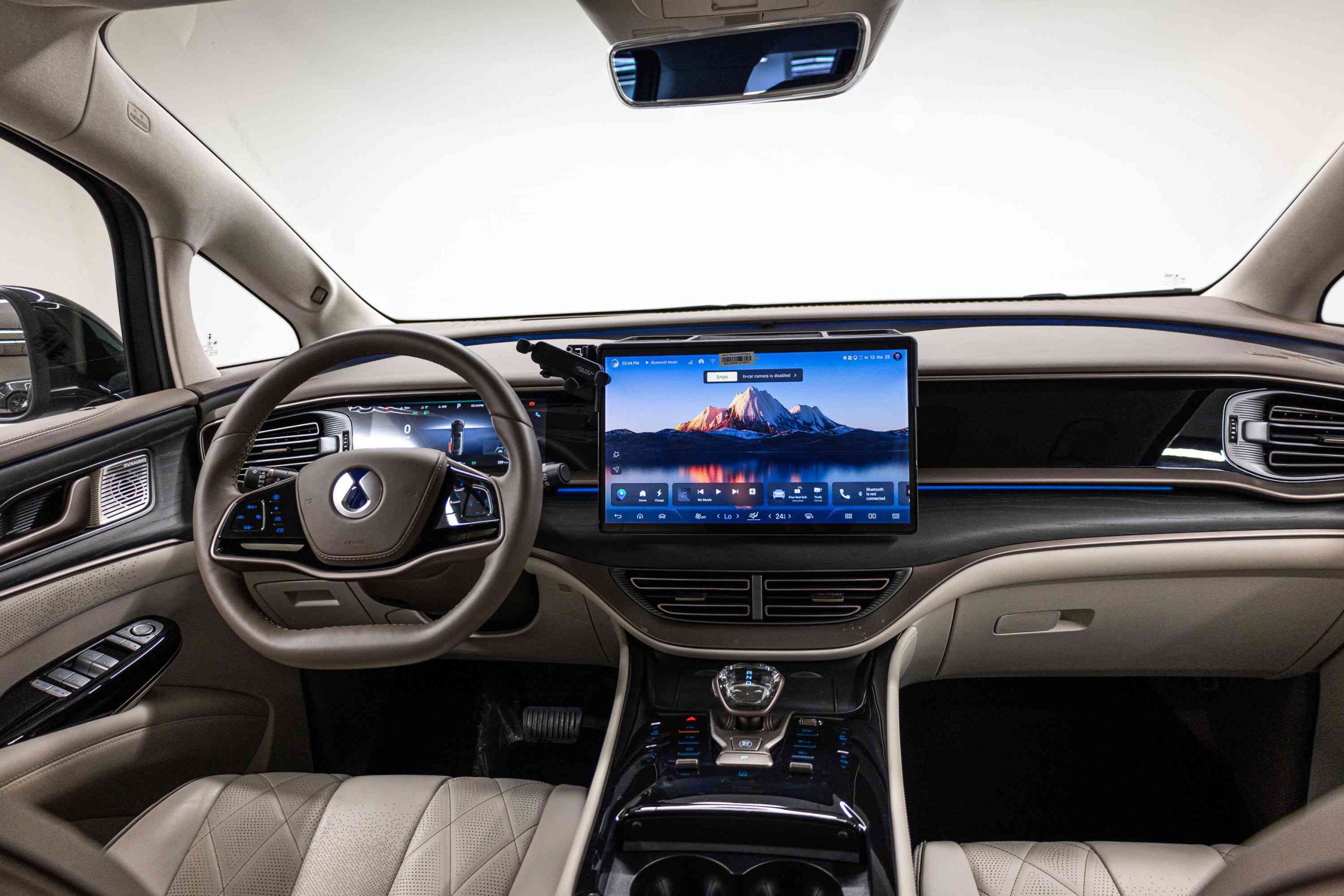 Denza D9 DM-i dashboard and steering wheel