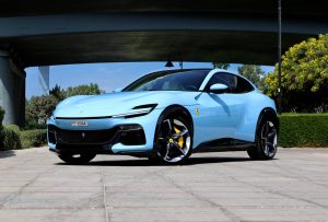 ferrari purosangue rent in dubai front view