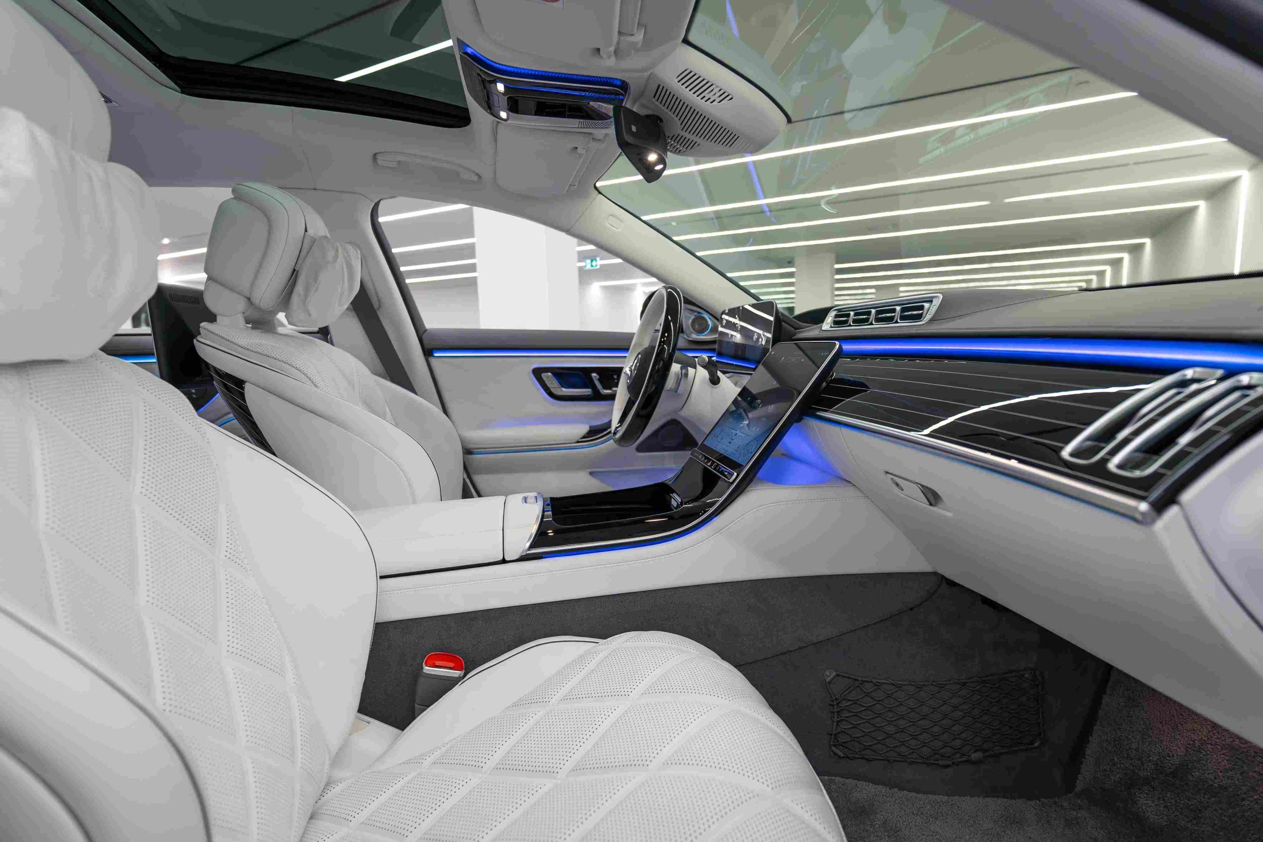 Black Mercedes Maybach S680 ambient lighting