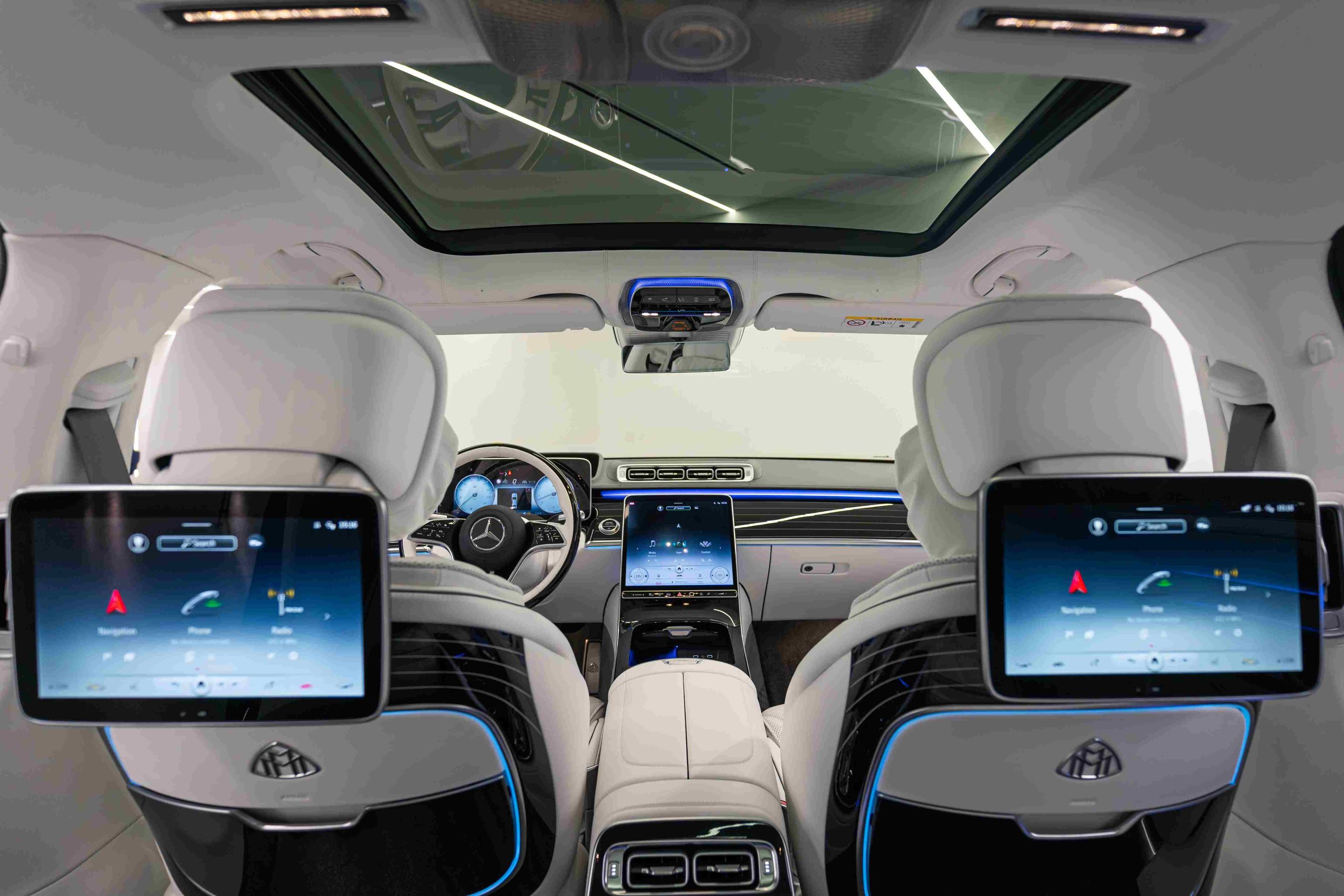 Black Mercedes Maybach S680 interior view