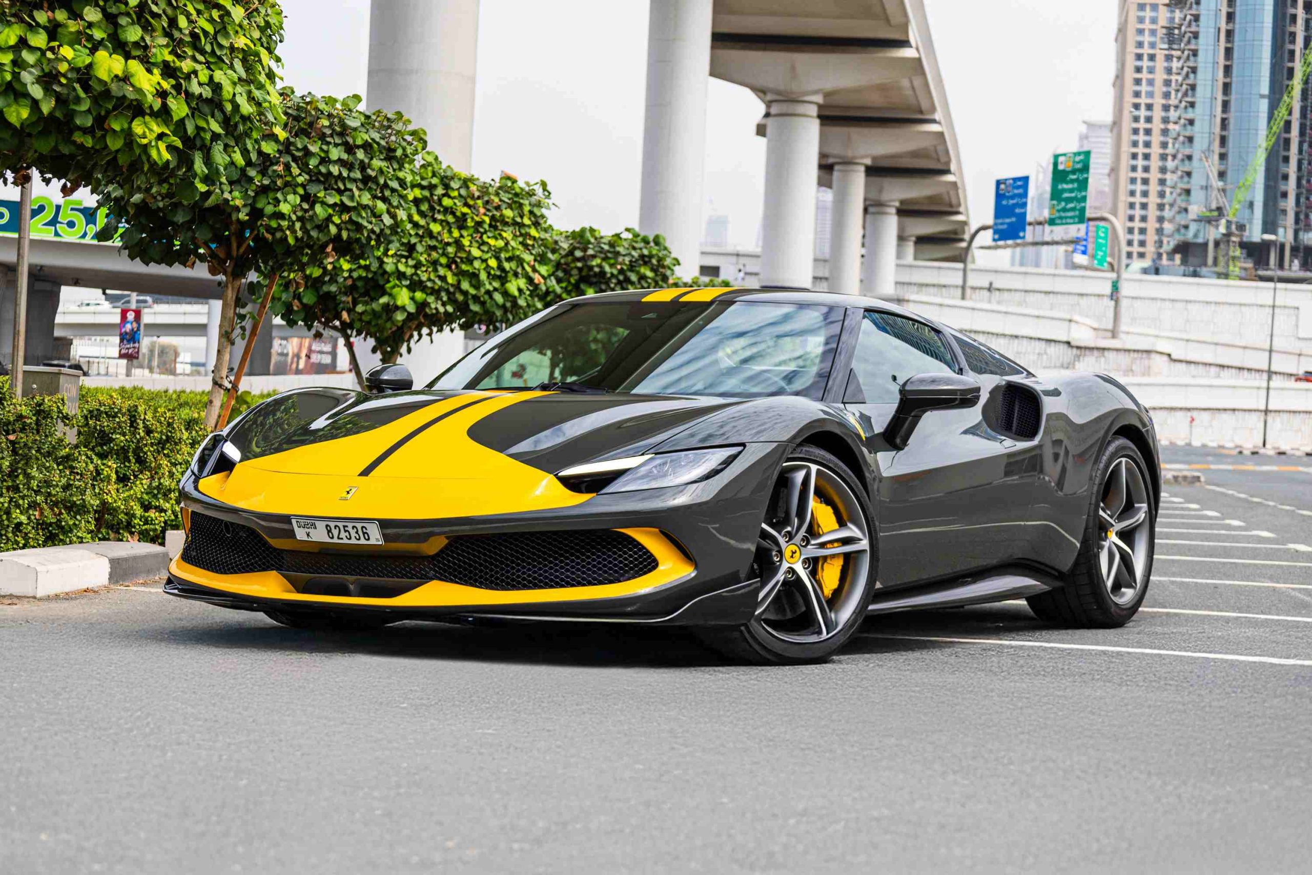 Ferrari 296 GTB hybrid supercar for rent in Dubai by POF Rental