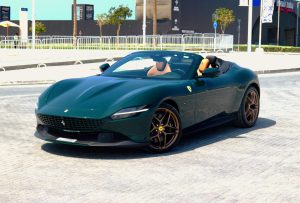 Ferrari Roma Spider convertible luxury supercar rental in Dubai