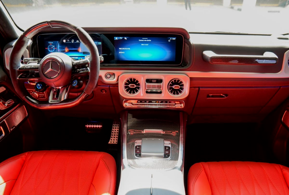 Grey Mercedes G63 AMG interior view