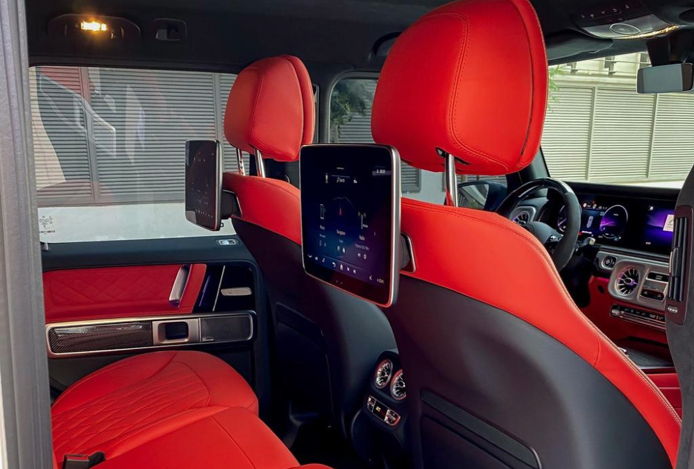 White 2025 Mercedes G63 AMG interior view