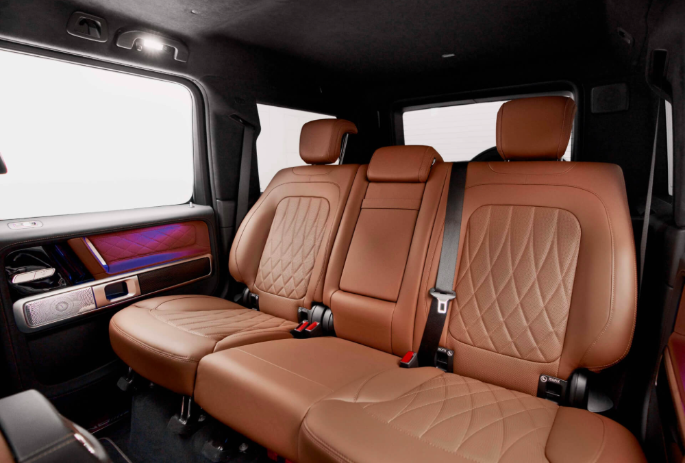 4.0L V8 Mercedes G63 AMG rear seat view