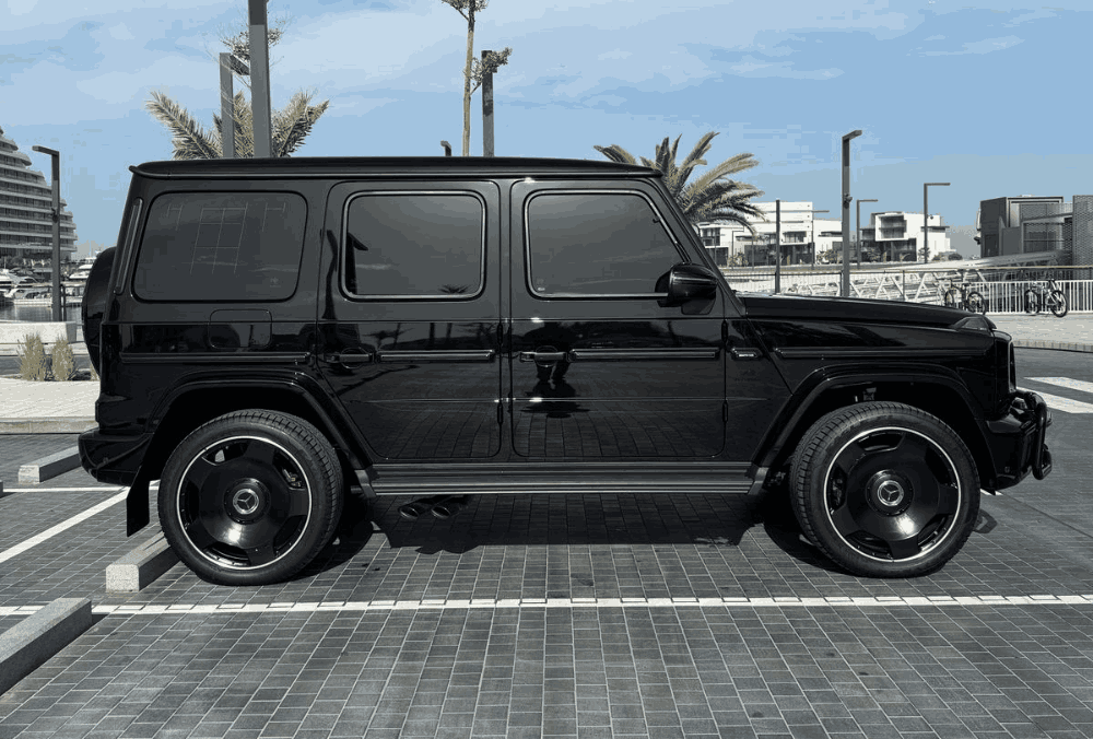 Black Mercedes G63 AMG side profile