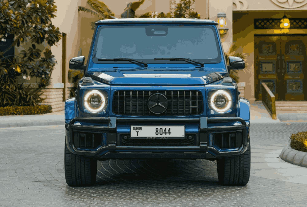 Rent Blue Mercedes G63 AMG in Dubai