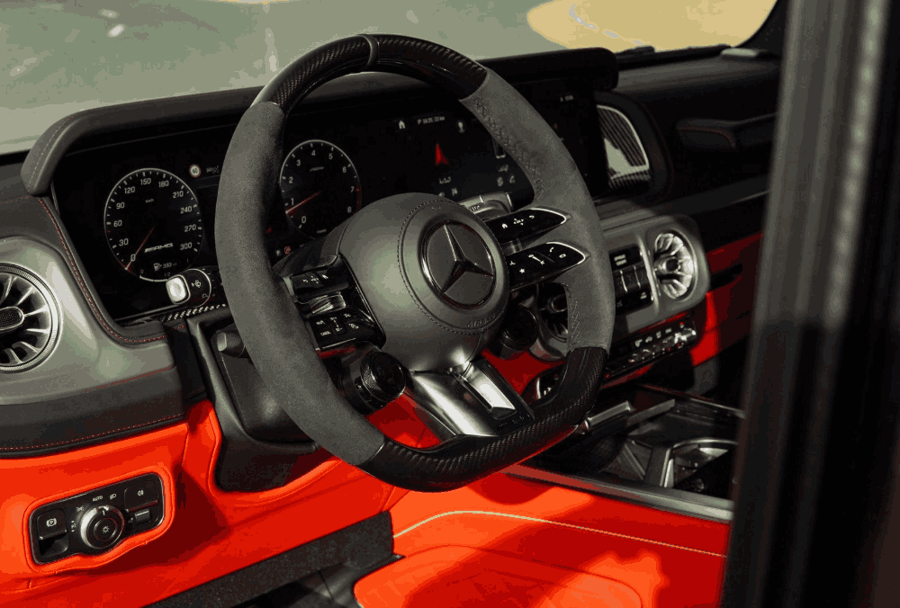 4.0L V8 Black Mercedes G63 AMG steering wheel