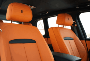Black Rolls-Royce Cullinan front seat view