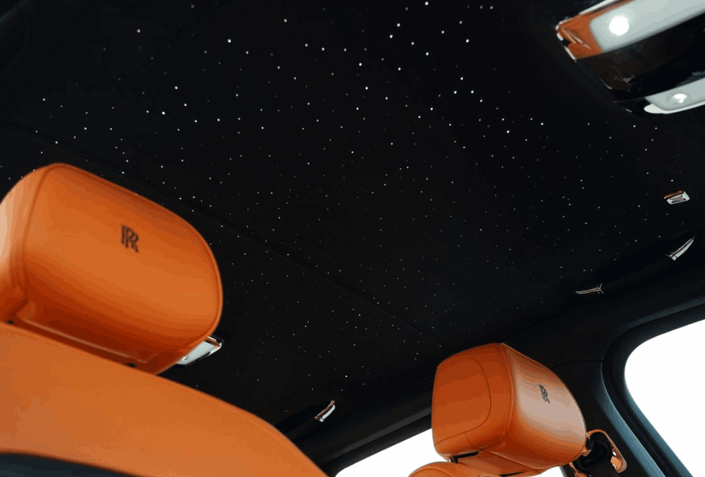 Black Rolls-Royce Cullinan interior view