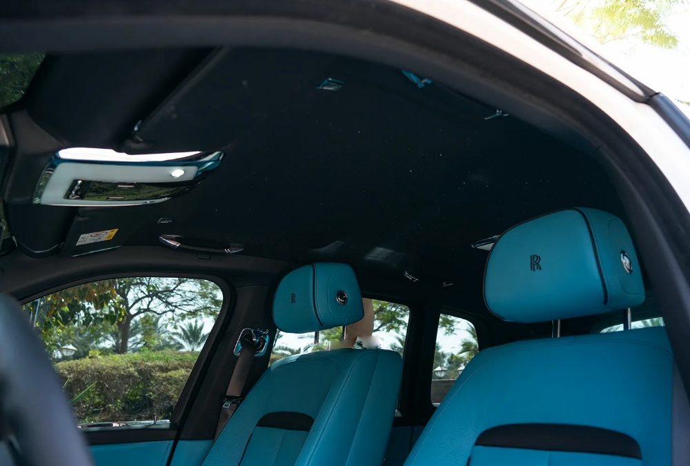 White Rolls Royce Cullinan leather seats