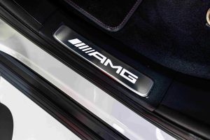 White 2025 4.0L V8 Mercedes G63 AMG door sill plate