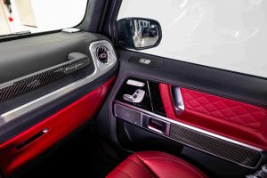 White 2025 4.0L V8 Mercedes G63 AMG carbon fiber trim