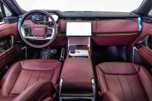 Grey Land Rover Range Rover HSE cabin view