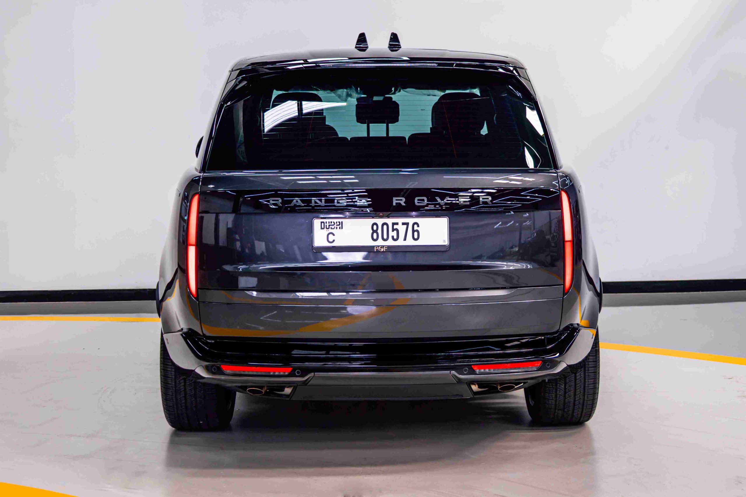 Grey Land Rover Range Rover HSE rear view