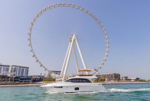 RAK C-52 Luxury Yacht rental in Dubai with sun deck and private cabins