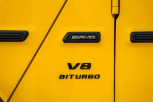 mercedes-g63-yellow-g63-amg-badge